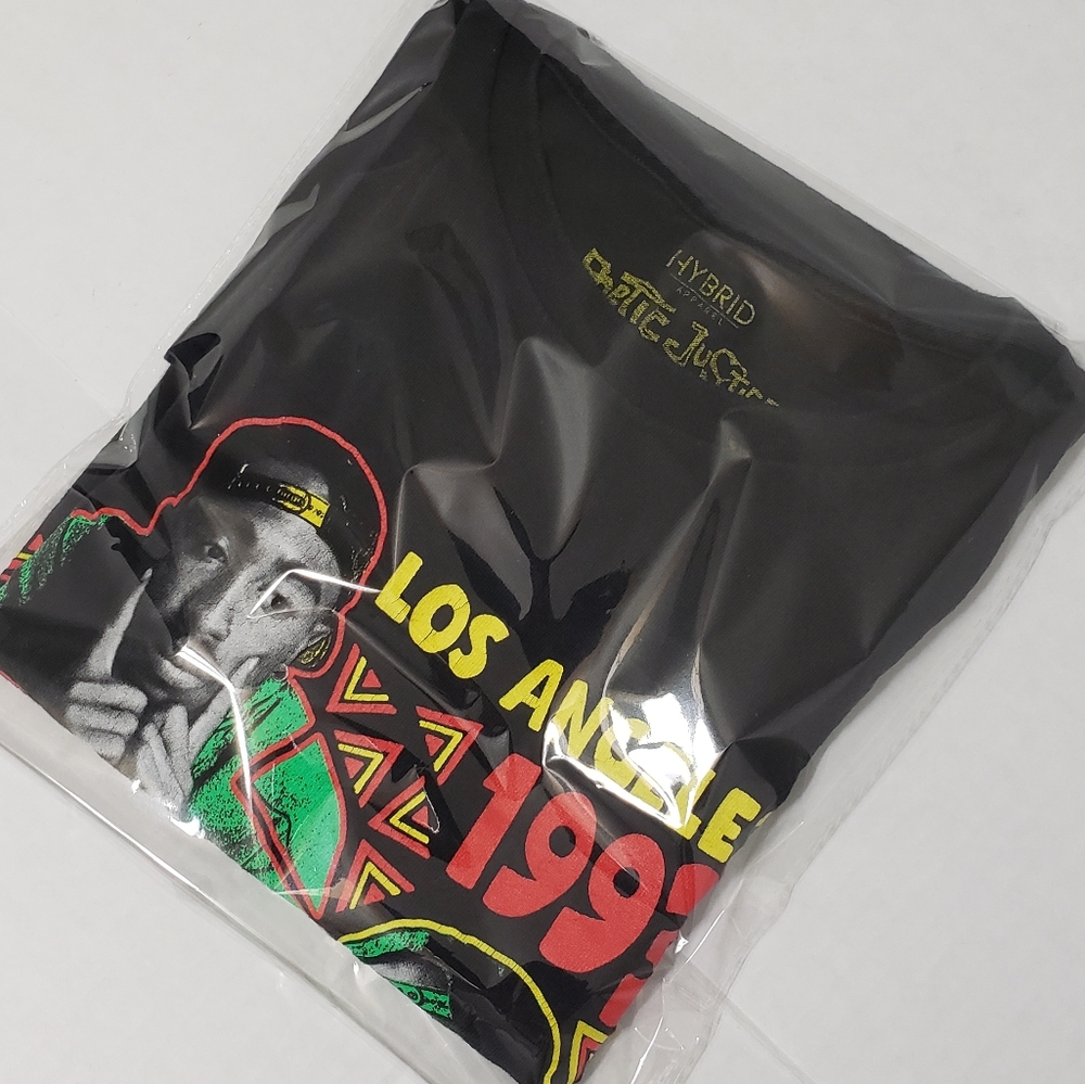 Hybrid Apparel Poetic Justice Tupac 2Pac t-shirt Men's Medium Black Multicolor - Picture 7 of 7